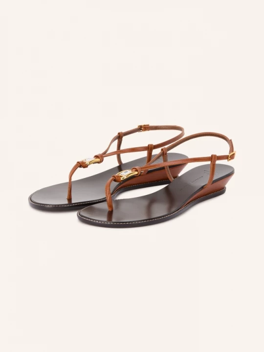 Obrázek produktu Giuseppe Zanotti Design Prstové Sandály Amhelia S Ozdobnými Kamínky hnědá / zlatá