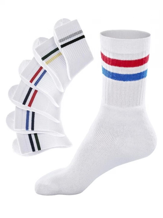 Obrázek produktu GO IN Ponožky modrá / světle žlutá / ohnivá červená / bílá