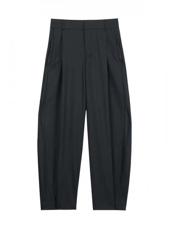Obrázek produktu GOBI Cashmere Kalhoty s puky 'Barrel-Leg Cashmere Pants' černá