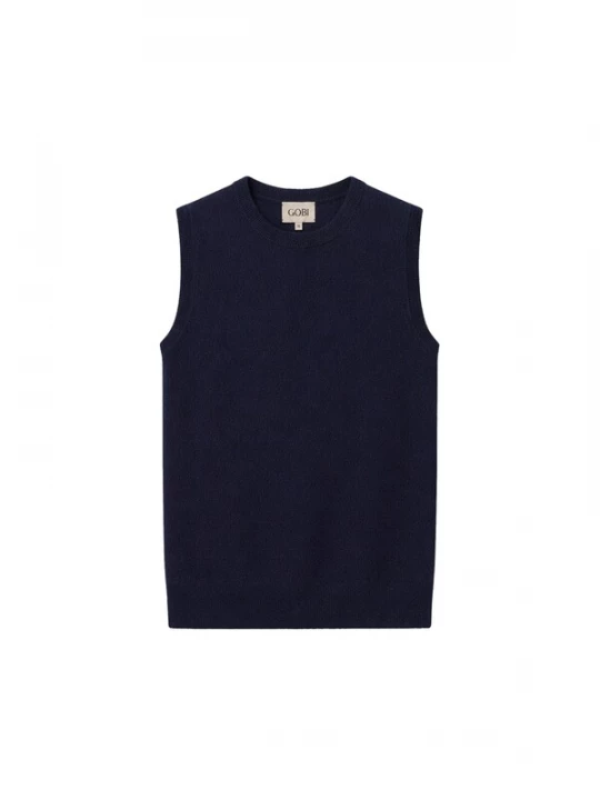 Obrázek produktu GOBI Cashmere Pletená vesta 'Women's Essential Cashmere Crewneck Vest' námořnická modř