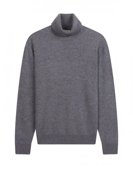 Obrázek produktu GOBI Cashmere Svetr 'Men's Essential Turtleneck Cashmere Sweater' šedá džínová