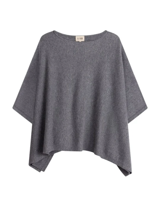 Obrázek produktu GOBI Cashmere Svetr 'Women's Boat-Neck Cashmere Poncho' šedá