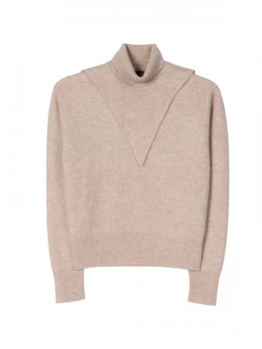 Obrázek produktu GOBI Cashmere Svetr 'Women's Dual-Collar Cashmere Sweater' světle béžová