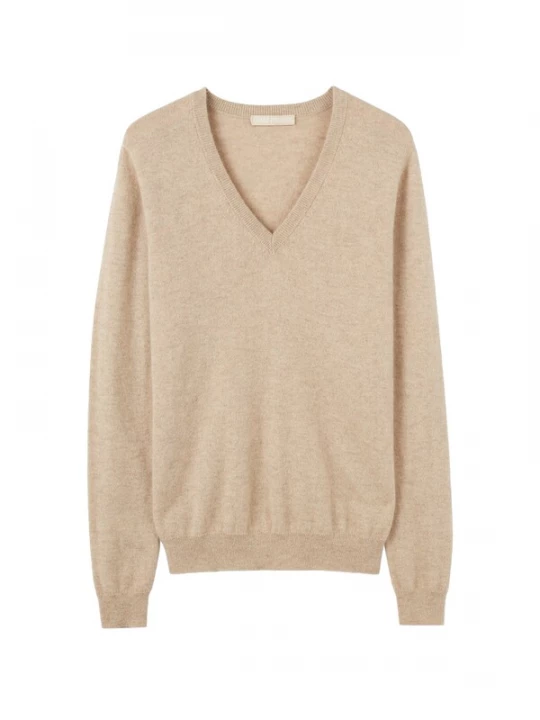 Obrázek produktu GOBI Cashmere Svetr 'Women's Essential Cashmere V-Neck Sweater' champagne