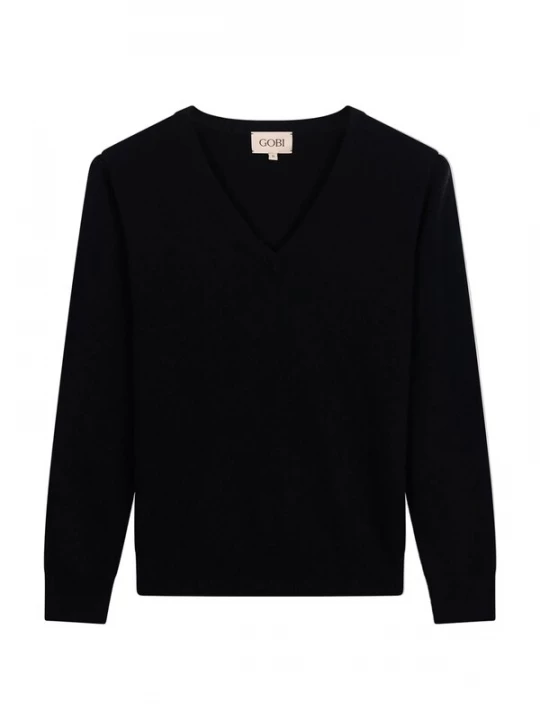 Obrázek produktu GOBI Cashmere Svetr 'Women's Timeless Cashmere V-Neck Sweater' černá