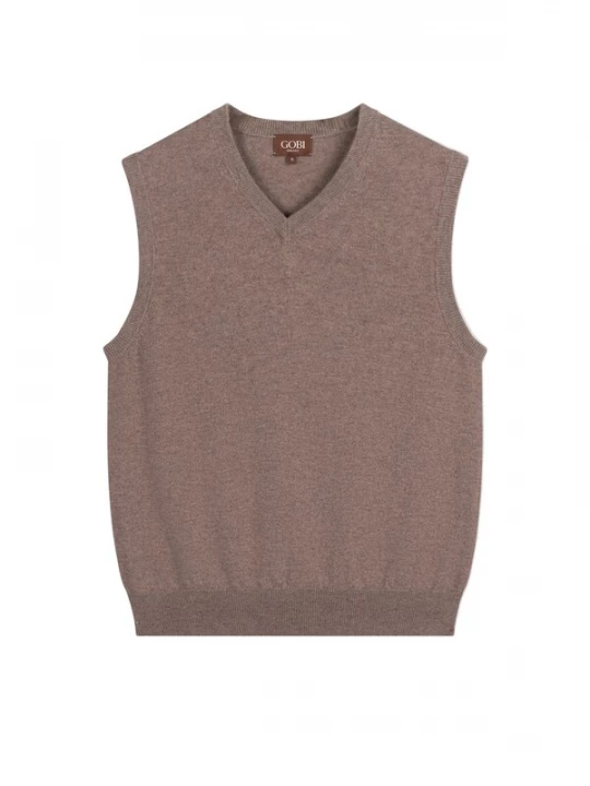 Obrázek produktu GOBI Cashmere Vesta 'Men' Essential V-Neck Cashmere Vest' šedobéžová