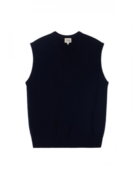 Obrázek produktu GOBI Cashmere Vesta 'Men's Essential V-Neck Cashmere Vest' noční modrá