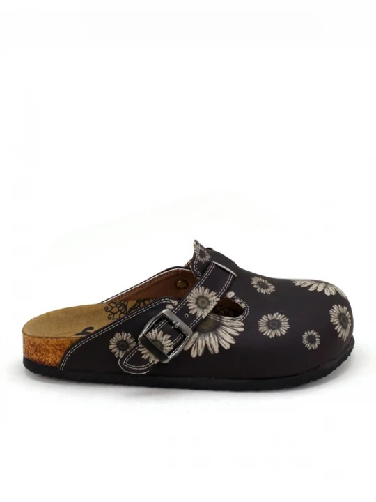 Obrázek produktu Goby Pantofle 'Women Calceo Black and Beige Clogs CAL5457 with flower design' mix barev
