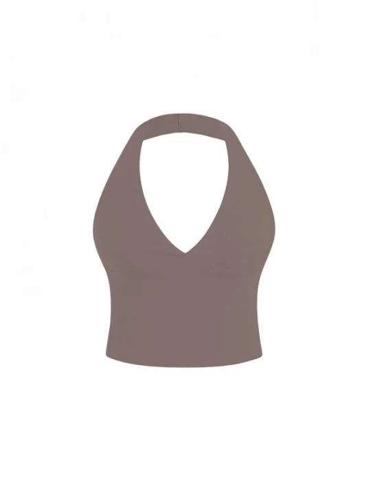 Obrázek produktu GOD SAVE QUEENS Sportovní top 'Second Skin Studio Halter Top' hnědá