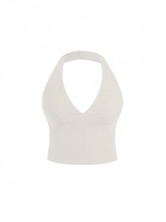 Obrázek produktu GOD SAVE QUEENS Sportovní top 'Second Skin Studio Halter Top' slonová kost