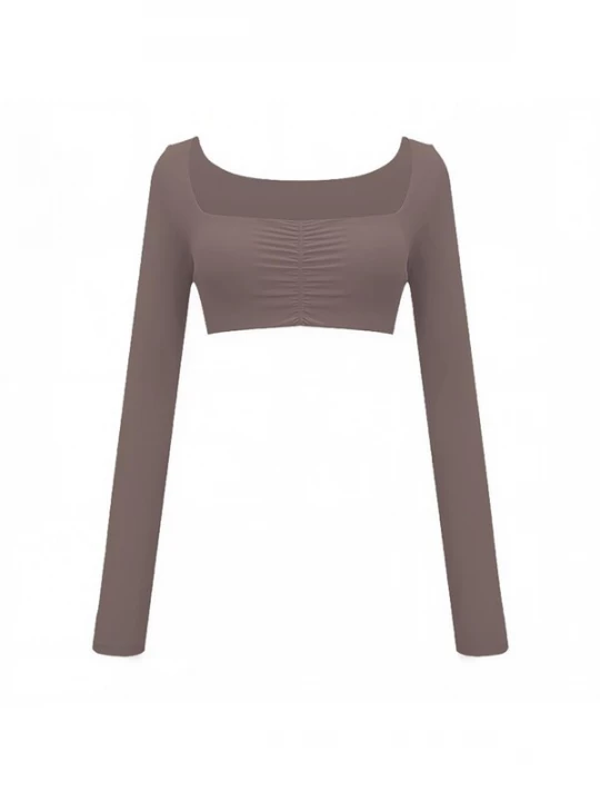 Obrázek produktu GOD SAVE QUEENS Sportovní top 'Second Skin Studio Long Sleeve Top' hnědá