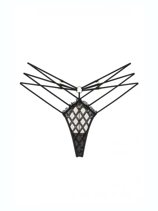 Obrázek produktu GOD SAVE QUEENS Tanga 'Valentina G-String' černá