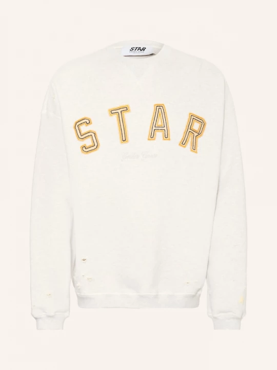 Obrázek produktu Golden Goose Mikina Oversize Star světle šedá / béžová / oranžová
