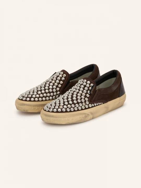 Obrázek produktu Golden Goose Nazouvací Tenisky Vce S Cvočky tmavě hnědá / stříbrná / černá