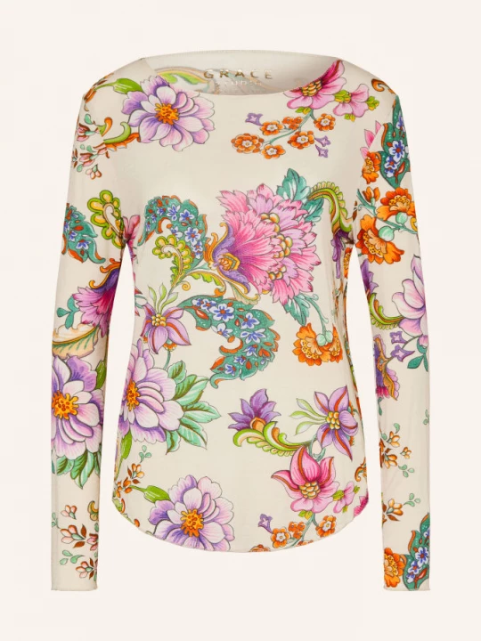 Obrázek produktu Grace Tričko S Dlouhým Rukávem Flowers krémová / fialová / zelená