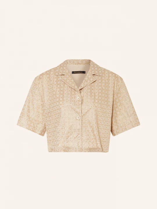 Obrázek produktu Greek Archaic Kori Cropped Halenka Cross S Třpytivou Přízí béžová / zlatá
