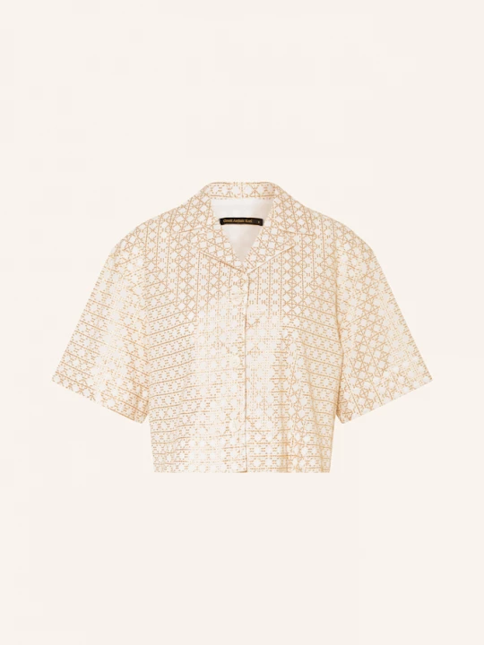 Obrázek produktu Greek Archaic Kori Cropped Halenka Cross S Třpytivou Přízí bílá / zlatá