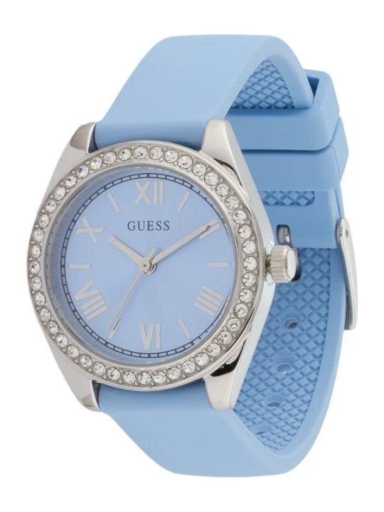 Obrázek produktu GUESS Analogové hodinky 'Mini Luna' nebeská modř / stříbrná / průhledná