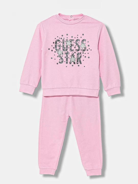 Obrázek produktu Guess Bavlněná tepláková souprava pro miminka Guess 2-pack růžová