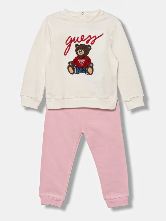 Obrázek produktu Guess Bavlněná tepláková souprava pro miminka Guess béžová