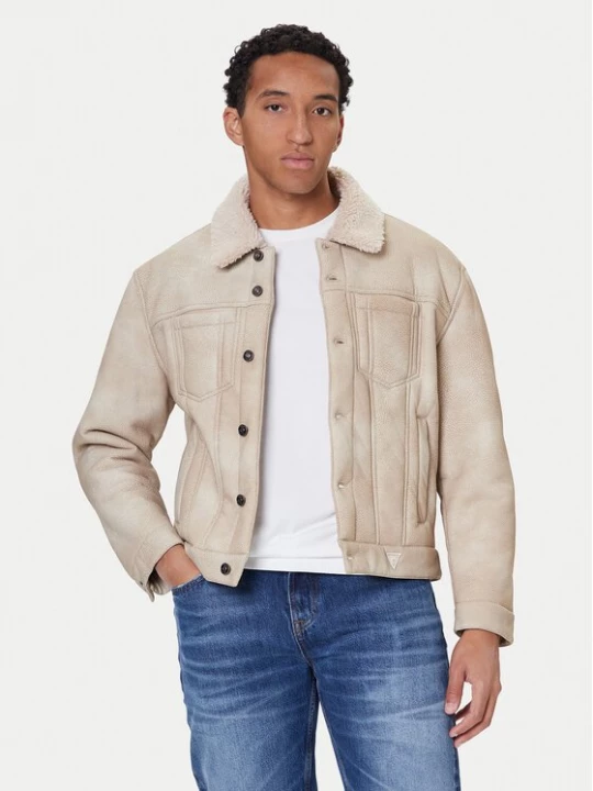 Obrázek produktu Guess Bunda z imitace kůže M5BL0I W2500 Béžová Regular Fit
