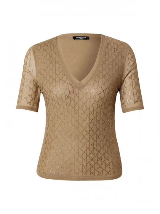 Obrázek produktu GUESS by Marciano Tričko 'ARIA' tmavě béžová / stříbrná