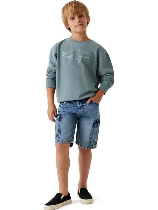 Obrázek produktu Guess cargo šortky dětské džínové modrá