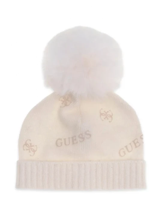 Obrázek produktu Guess čepice s bambulí dětská s příměsí vlny béžová