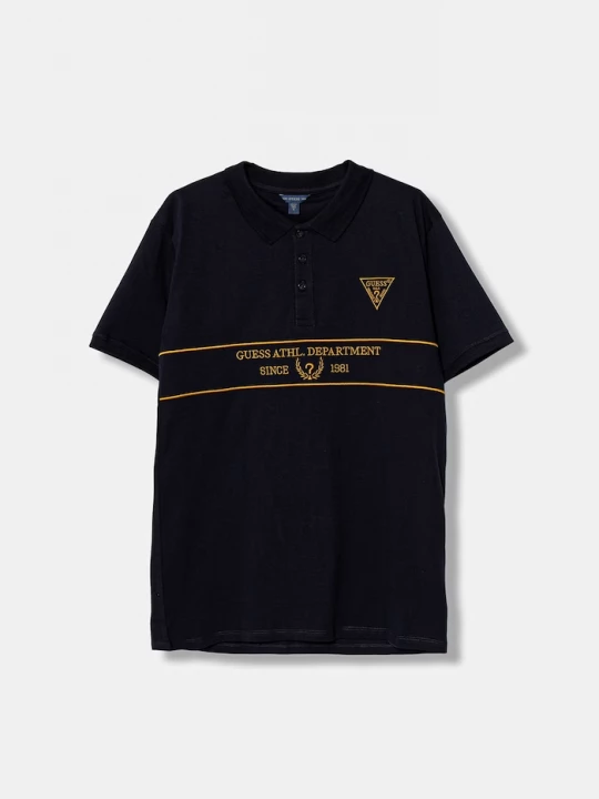 Obrázek produktu Guess Dětská bavlněná polokošile Guess námořnická modř