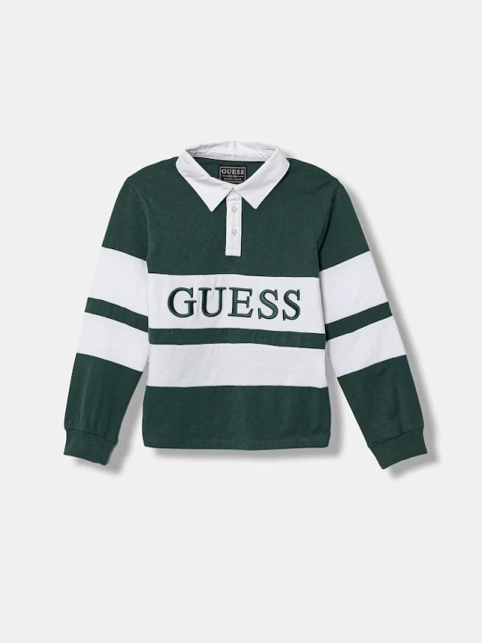Obrázek produktu Guess Dětská bavlněná polokošile Guess zelená