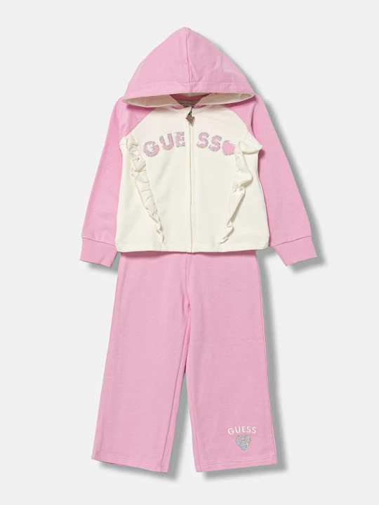 Obrázek produktu Guess Dětská bavlněná tepláková souprava Guess růžová