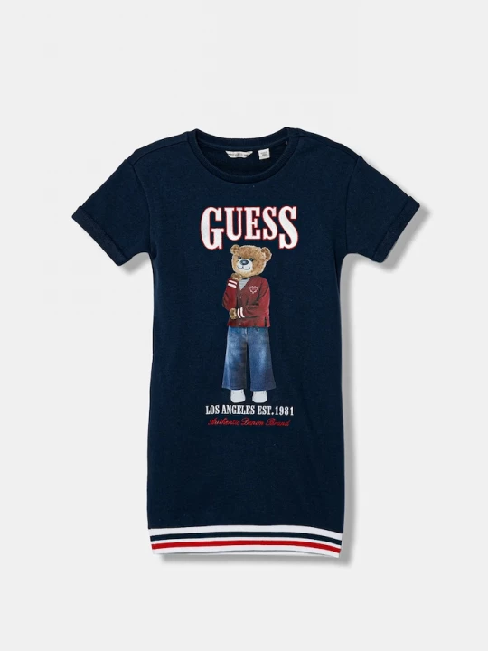 Obrázek produktu Guess Dětské bavlněné šaty Guess námořnická modř