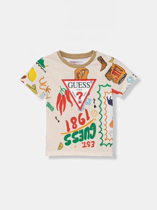 Obrázek produktu Guess Dětské bavlněné tričko Guess béžová