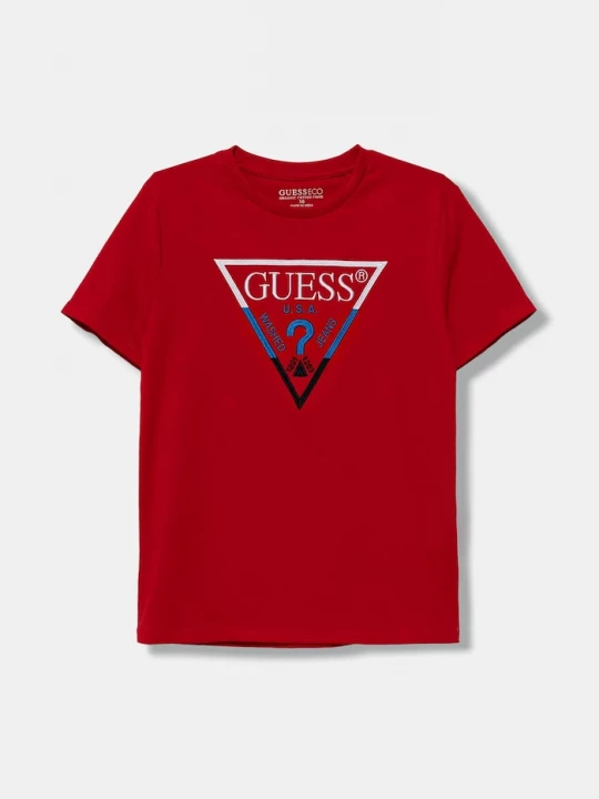 Obrázek produktu Guess Dětské bavlněné tričko Guess červená