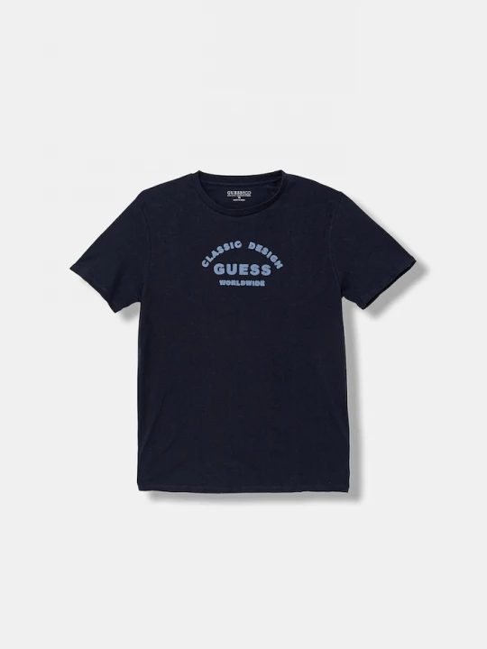 Obrázek produktu Guess Dětské bavlněné tričko Guess námořnická modř