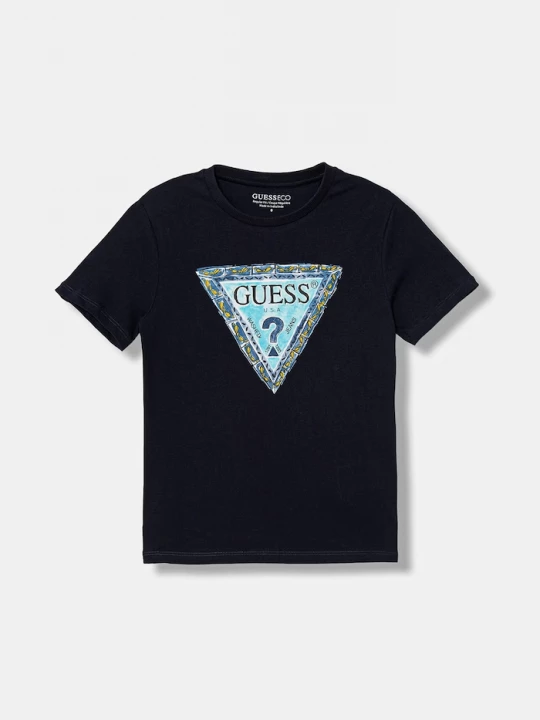 Obrázek produktu Guess Dětské bavlněné tričko Guess námořnická modř