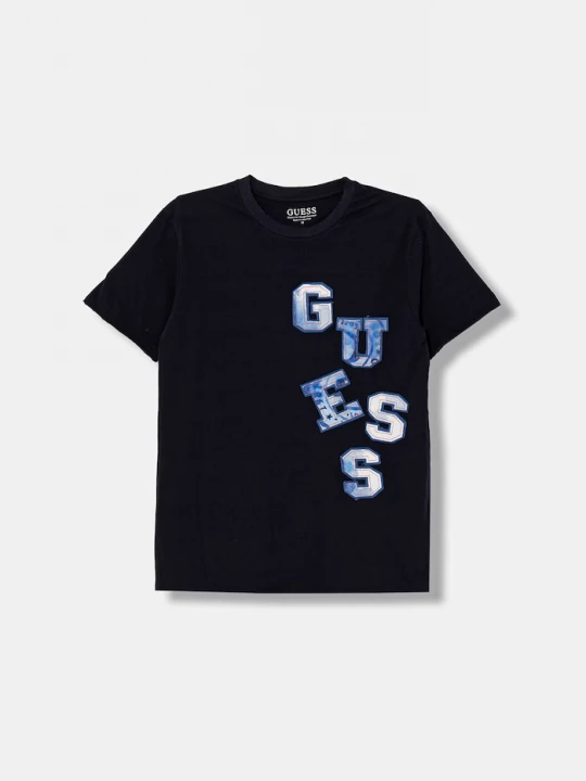 Obrázek produktu Guess Dětské bavlněné tričko Guess námořnická modř