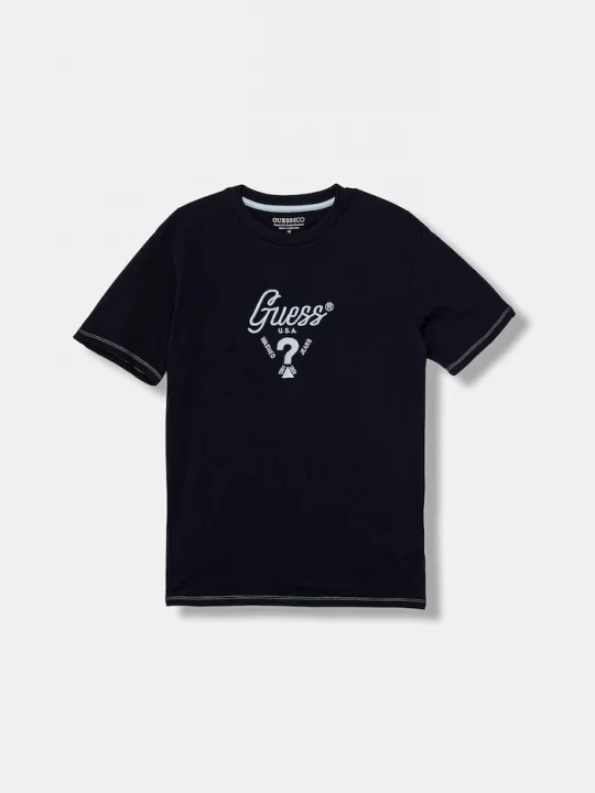 Obrázek produktu Guess Dětské bavlněné tričko Guess námořnická modř