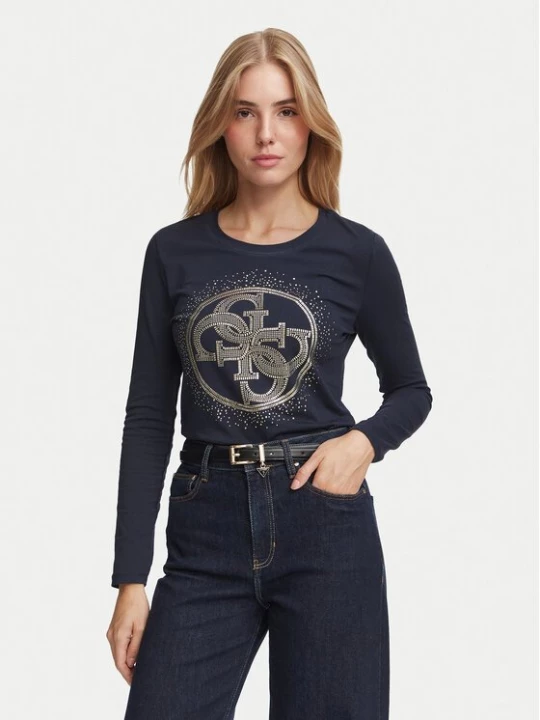 Obrázek produktu Guess Halenka W6BI58 K7388 Tmavomodrá Slim Fit