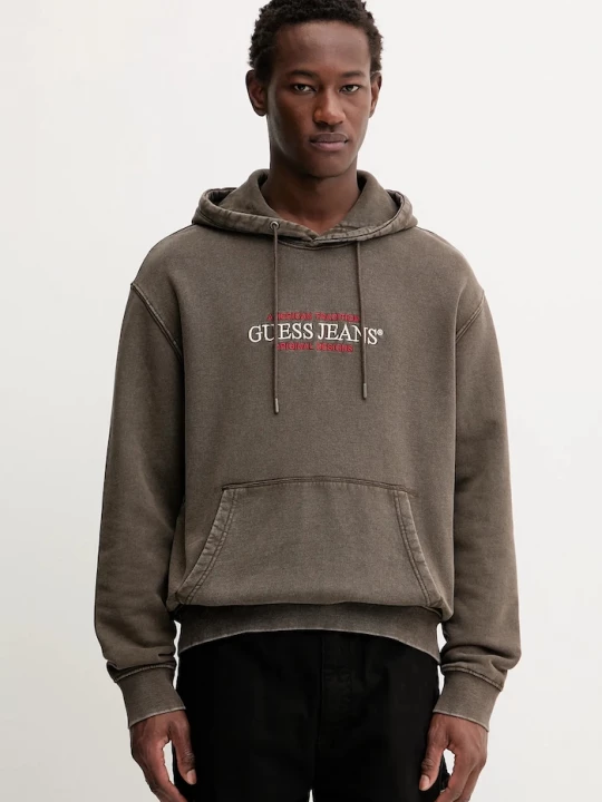 Obrázek produktu Guess Jeans Bavlněná mikina Guess Jeans hnědá