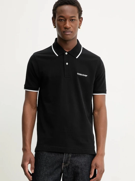 Obrázek produktu Guess Jeans Bavlněné polo tričko Guess Jeans černá