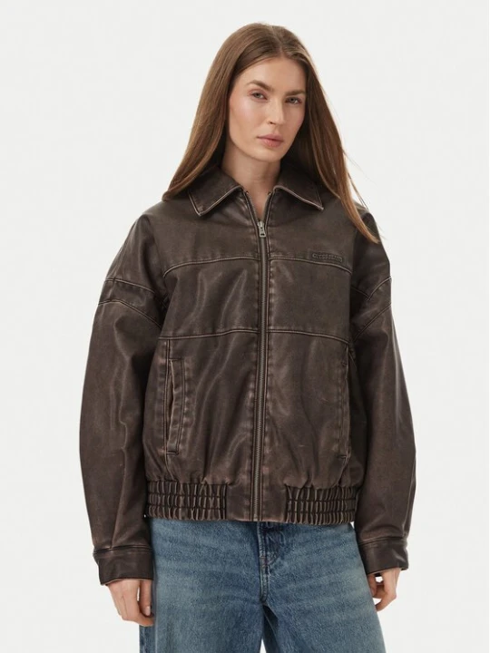 Obrázek produktu Guess Jeans Bunda z imitace kůže W6BL85 K7322 Tmavě hnědá Regular Fit