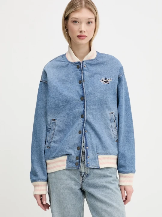 Obrázek produktu Guess Jeans Džínová bomber bunda Guess Jeans modrá