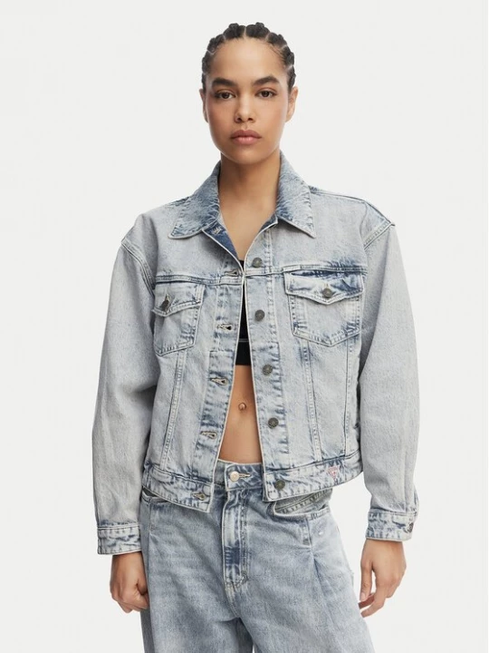 Obrázek produktu Guess Jeans Jeansová bunda W6GN56 D5M57 Modrá Oversize