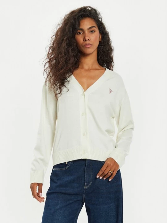 Obrázek produktu Guess Jeans Kardigan W4BR16 Z3HO2 Écru Regular Fit Krémová