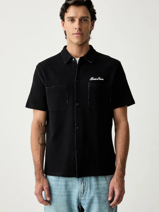 Obrázek produktu Guess Jeans košile pánská bavlnou černá