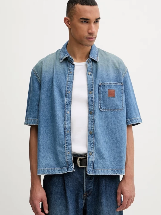 Obrázek produktu Guess Jeans košile pánská džínová modrá