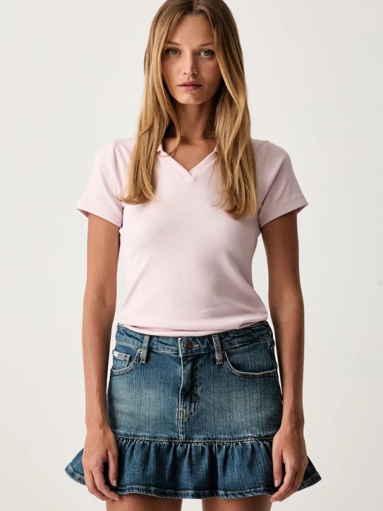 Obrázek produktu Guess Jeans polo dámské bavlněné s elastanem růžová