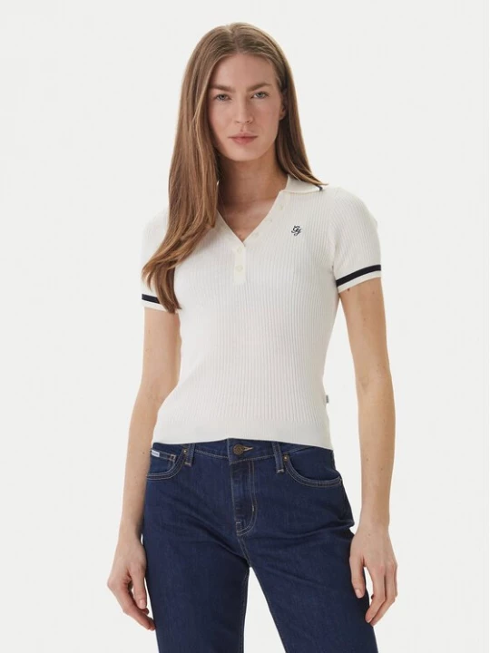 Obrázek produktu Guess Jeans Polokošile W6GRZ1 Z3P32 Krémová Slim Fit