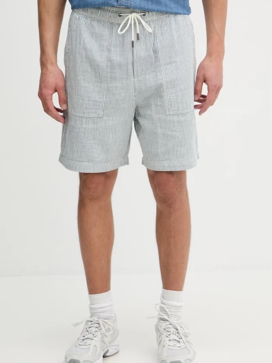 Obrázek produktu Guess Jeans šortky pánské s příměsí lnu modrá